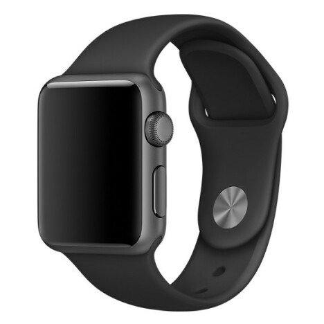 Curea iUni compatibila cu Apple Watch 1/2/3/4/5/6/7, 42mm, Silicon, Black