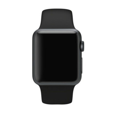 Curea iUni compatibila cu Apple Watch 1/2/3/4/5/6/7, 42mm, Silicon, Black